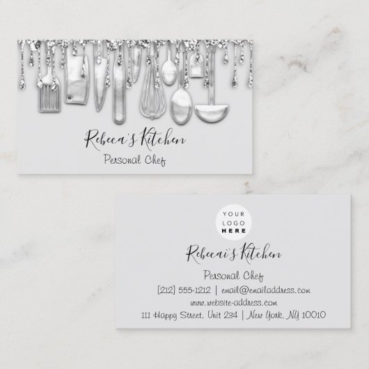 ケータリングパーソナルシェフレストランドリップスグレーナイフ 名刺 (正面/裏面)