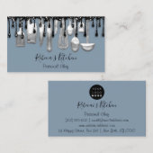 ケータリングパーソナルシェフレストランドリップスモーキーブルー 名刺 (正面/裏面)