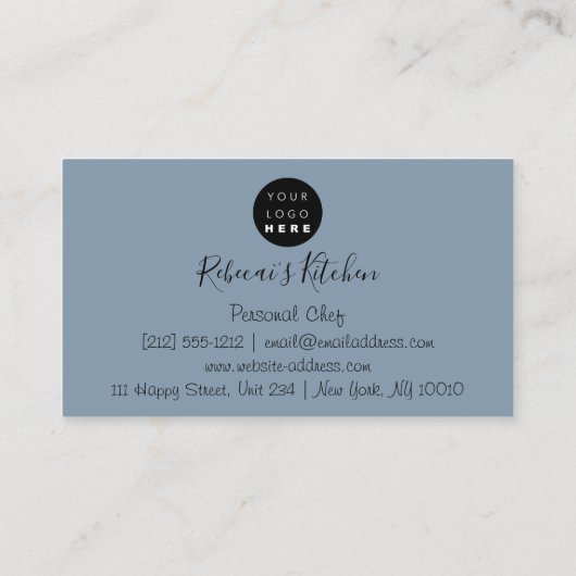 ケータリングパーソナルシェフレストランドリップスモーキーブルー 名刺 (裏面)