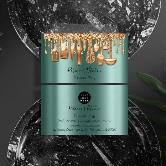ケータリングパーソナルシェフレストランドリップバラグリーン 名刺
