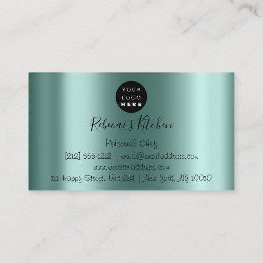 ケータリングパーソナルシェフレストランドリップバラグリーン 名刺 (裏面)