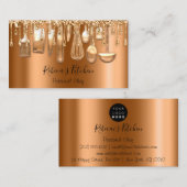 ケータリングパーソナルシェフレストランドリップバラ銅 名刺 (正面/裏面)