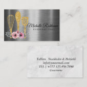 ケータリングパーソナルシェフレストランドリップレッド金ゴールド 名刺 (正面/裏面)