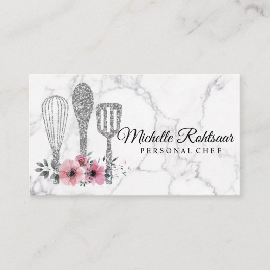 ケータリングパーソナルシェフレストランドリップレッド金ゴールド 名刺 (正面)