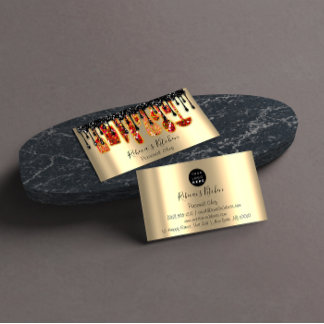 ケータリングパーソナルシェフレストランドリップレッド金ゴールド 名刺