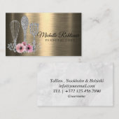 ケータリングパーソナルシェフレストランドリップレッド金ゴールド 名刺 (正面/裏面)