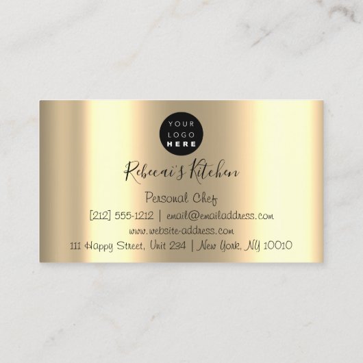 ケータリングパーソナルシェフレストランドリップレッド金ゴールド 名刺 (裏面)