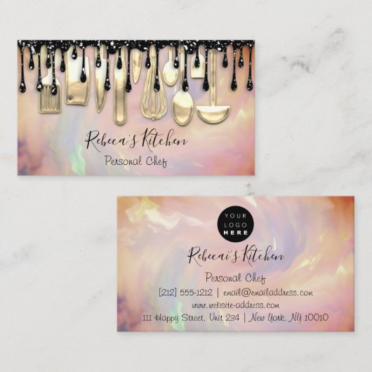 ケータリングパーソナルシェフレストランドリップ料理 名刺 (正面/裏面)