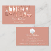 ケータリングパーソナルシェフレストランバラ赤面 名刺 (正面/裏面)