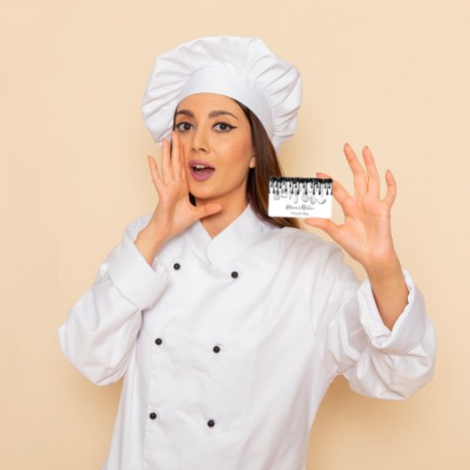 ケータリングパーソナルシェフレストランブラックドリップナイフ 名刺