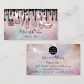 ケータリングパーソナルシェフレストラン料理ドリップピンク 名刺 (正面/裏面)