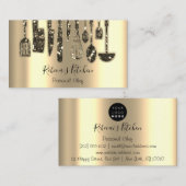 ケータリングパーソナルシェフレストラン金ゴールドセピア 名刺 (正面/裏面)