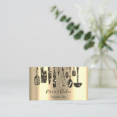 ケータリングパーソナルシェフレストラン金ゴールドセピア 名刺 (スタンド正面)