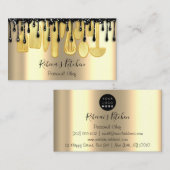 ケータリングパーソナルシェフレストラン金ゴールドブラックドリップ 名刺 (正面/裏面)