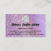 ケータリングパーソナルシェフレストランQRコードパープル 名刺 (裏面)