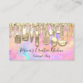 ケータリングパーソナルシェフレストランQRコードピンク 名刺 (正面)