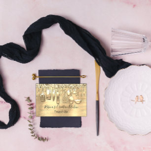 ケータリングパーソナルシェフレストランQRロゴ金ゴールド 名刺