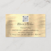 ケータリングパーソナルシェフレストランQRロゴ金ゴールド 名刺 (裏面)