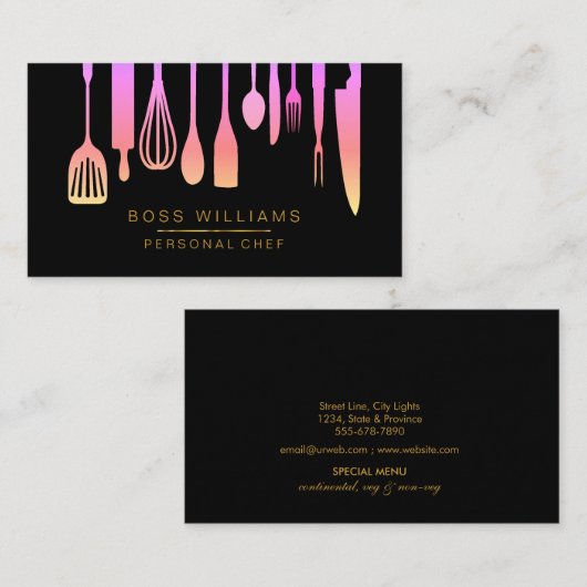 ケータリングパーソナルシェフ調理器具 名刺 (正面/裏面)