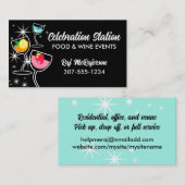 ケータリングパーティードリンク食品とワインの名刺 名刺 (正面/裏面)