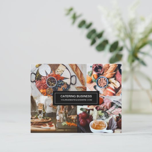 ケータリングビジネスのカスタマイズ可能な食品産業 ポストカード (スタンド正面)