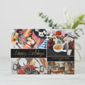 ケータリングビジネスフォトコラージュハッピーホリデー シーズンカード (スタンド正面)