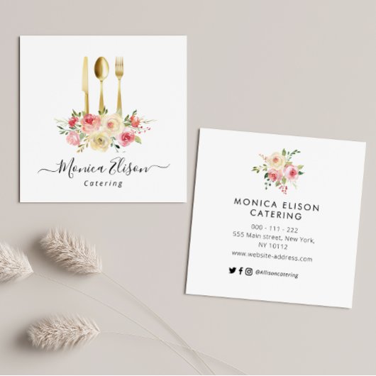 ケータリングフローラロゴ名刺 スクエア名刺