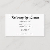 ケータリングフードサービスレストランカフェビストロ 名刺 (裏面)