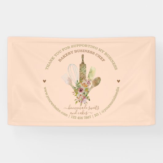 ケータリングベーカリーシェフピ素朴ンク 横断幕 (横)