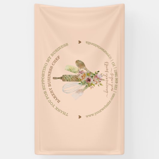 ケータリングベーカリーシェフピ素朴ンク 横断幕 (縦)