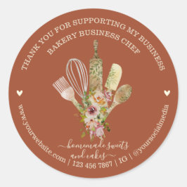 ケータリングベーカリーシェフ素朴テラコッタ ラウンドシール