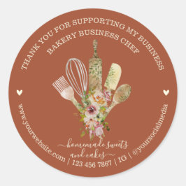 ケータリングベーカリーシェフ素朴テラコッタ ラウンドシール