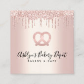 ケータリングベーカリーパティシシェフバラ金ゴールドグリッタードリップ スクエア名刺 (正面)