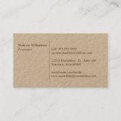 ケータリングベーカリーパティシシェフ|クラフト紙 名刺 (裏面)