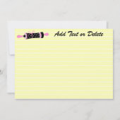 ケータリングレシピカード – イエローバック – SRF (裏面)