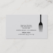 ケータリングレトロ石白シェフ金ゴールドナイフ交差 名刺 (裏面)