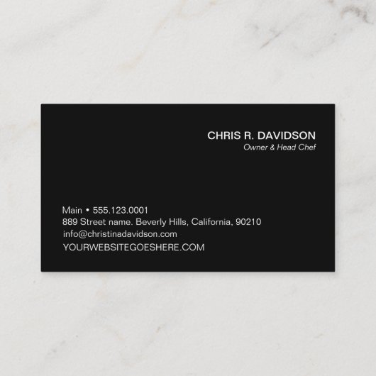 ケータリングロゴテンプレート木目ビジネス 名刺 (裏面)