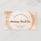 ケータリングロゴテンプレート木目ビジネス 名刺 (正面)