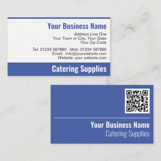ケータリング仕入先ケータリングがQRコードを供給 名刺 (正面/裏面)