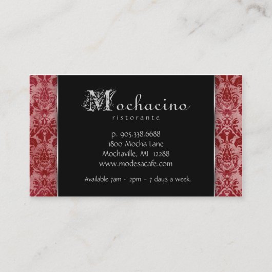 ケータリング名刺カトラリープレートレッド 名刺 (裏面)