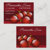 ケータリング名刺レッドクリスマスオーナメント 名刺 (正面/裏面)