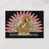 ケータリング名刺可愛い七面鳥 名刺 (裏面)