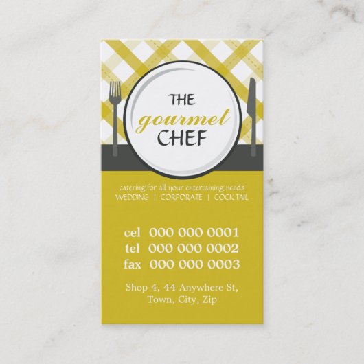 ケータリング名刺：：テーブル設定10P 名刺 (正面)