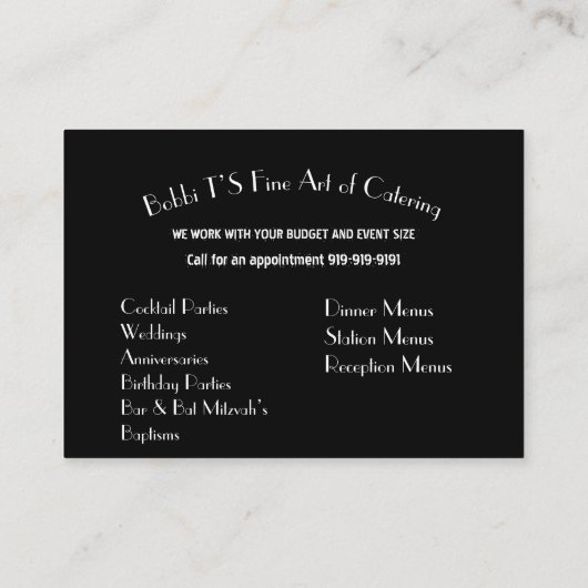 ケータリング名刺 名刺 (裏面)