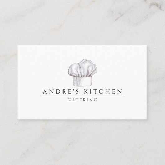 ケータリング料理の水彩シェフズハット 名刺 (正面)