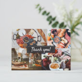 ケータリング木目フォトコラージュモダンありがとう サンキューカード (スタンド正面)