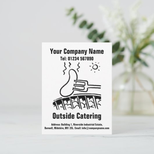 ケータリング漫画のデザインをパーソナライズ ポストカード (スタンド正面)