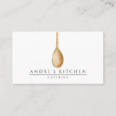 ケータリング調理用水彩混色木製スプーン 名刺 (正面)