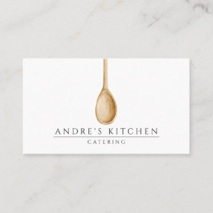 ケータリング調理用水彩混色木製スプーン 名刺