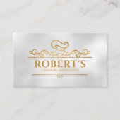 ケータリング – パーソナルシェフ – ラグジュアリーゴールデンオーナメント 名刺 (正面)